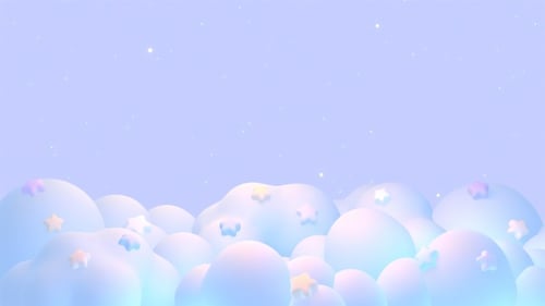 Animated Pastel Clouds with Twinkling Stars Background