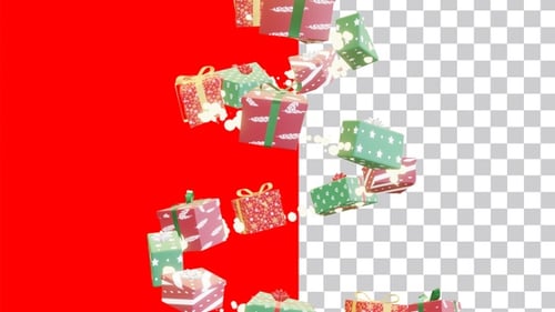 Animated Christmas Tree Formed by Gifts and Lights