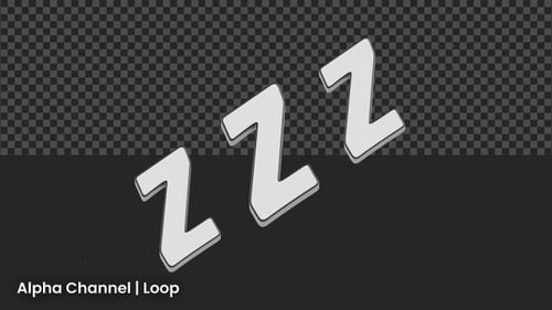 3D Cartoon Zzz Sleeping Animation | Alpha Loop