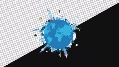 World Travel Animation| Alpha Channel