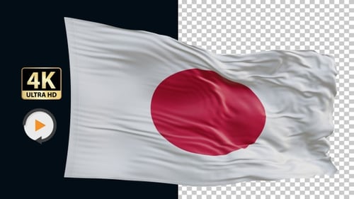Japan Flag 4K Loop Alpha