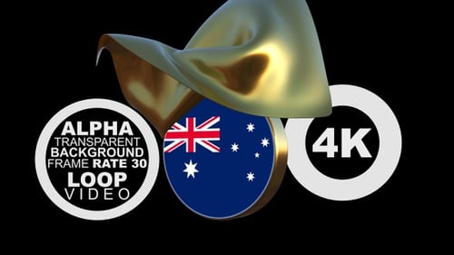 Golden Fabric Reveals Australian Flag 3D Emblem Animation