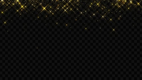 Golden Glitter Particles Overlay with Twinkling Stars