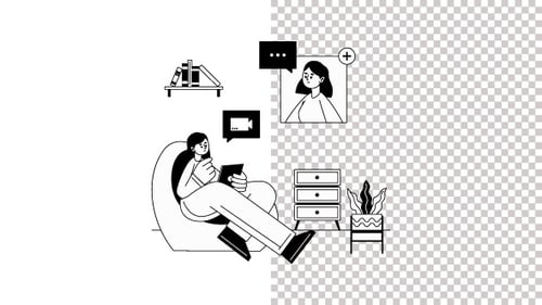 Canal alfa de animación de reuniones virtuales