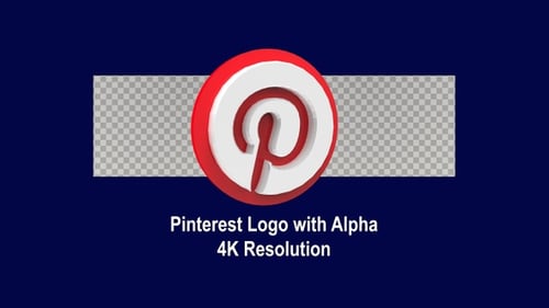 3D Rotating Red and White Icon Reveal with Alpha Channel