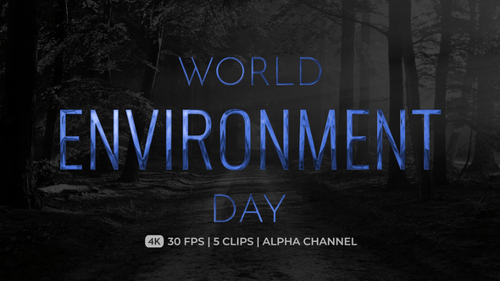 World Environment Day Animated Text Pack with Alpha Channel