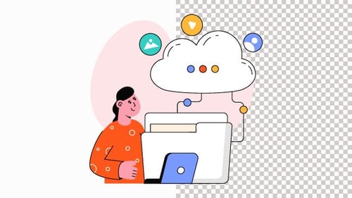 Cloud Data Animation Alpha Channel