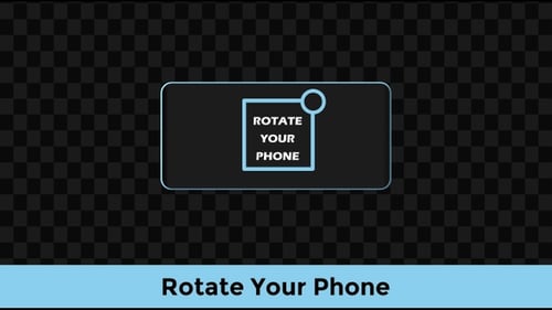 Rotate Your Phone - Blue Square Indicator