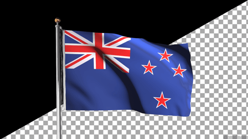 New Zealand Flag Waving Seamless Loop