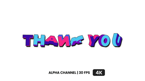 Colorful Thank You Text Title Reveal Animation