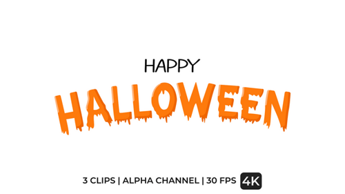 Animated Happy Halloween Title with Dripping Letters