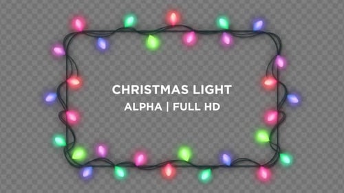 Animated Christmas Light Frame Overlay