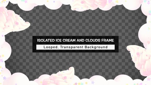 Isolated Ice Cream And Clouds Frame