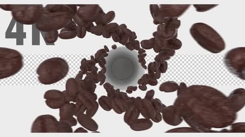 Realistic Coffee Beans Funneling Hole Transition