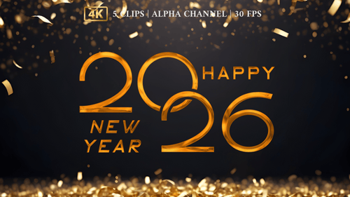 Happy New Year 2026 Text Animation