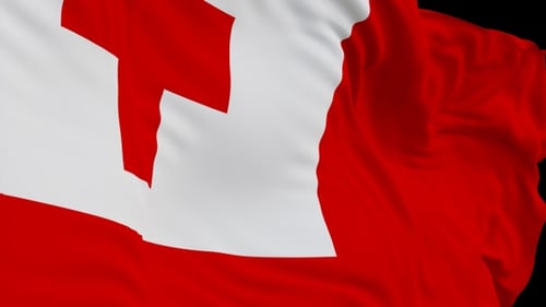 The Tonga with alpha channel waving in the wind in slow motion