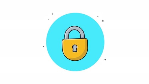 Animated Padlock Closing and Opening Security Icon