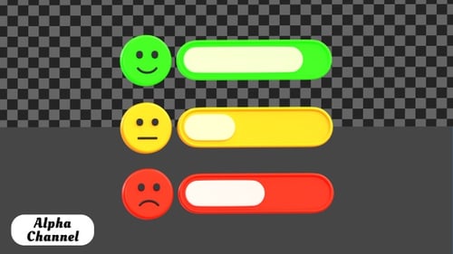 Customer Satisfaction Feedback Rating 3D Animation | Alpha Channel
