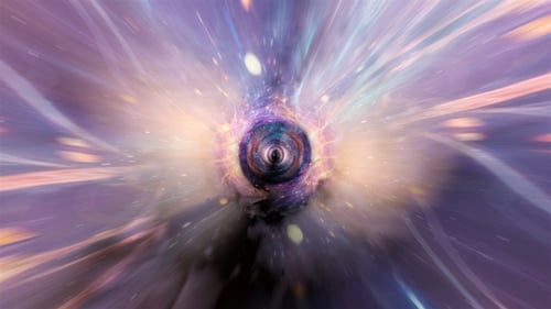 Abstract Cosmic Hyperspace Tunnel Travel Animation