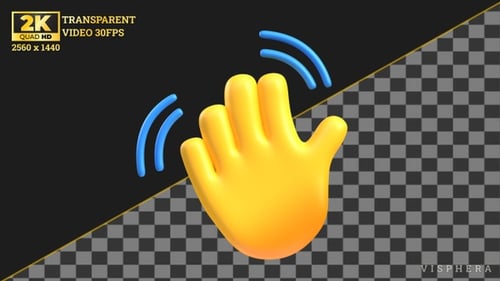 Waving Hand Emoji 3D Animated Gesture