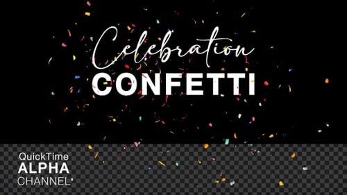 Colorful Confetti Burst with Alpha Channel