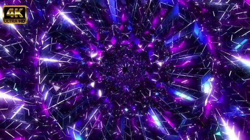 Dynamic Abstract Geometric Light Tunnel Loop Background