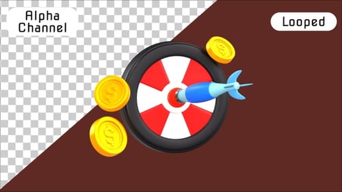 Financial Target Goal 3D Animation | Alpha Channel