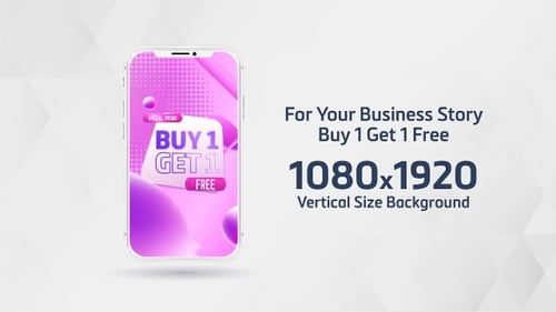 Buy 1 Get 1 Free discount Vertical Animation pink Background