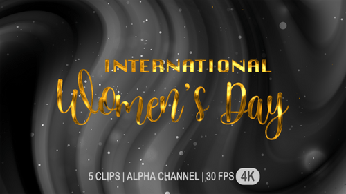 International Women's Day Multi-Color Liquid Title Animation