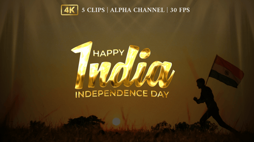 India Independence Day Animated Text
