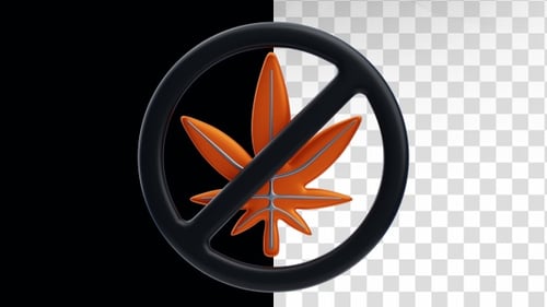 Animación 3D de marihuana prohibida en Alpha Channel