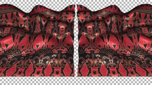 Indonesia Ethnic Silk Pattern Cloth Fabric Alpha Songket Batik Kalimantan Barat West Borneo Dayak