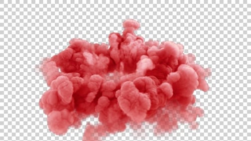 Rauchimplosion in roter Farbe