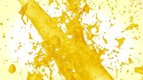 Dynamic Yellow Fluid Splash Element Animation