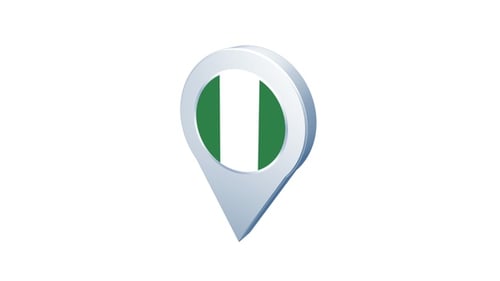 3D Animated Nigeria Flag Map Pin Icon