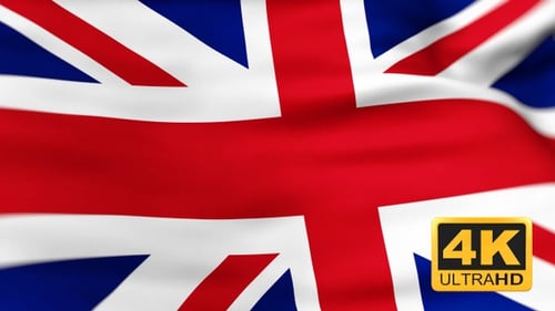 Animated Waving Union Jack Flag Seamless Background