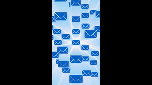 Vertical video moving email letters loop animation background