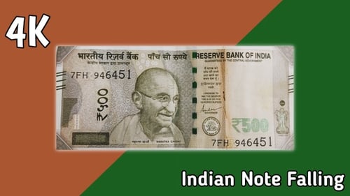 Nota de INR 500 rúpias em queda