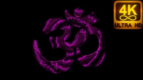 Animated Purple Fluid Om Symbol
