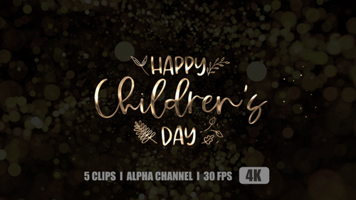 Shiny Decorative Happy Children's Day Titles Pack