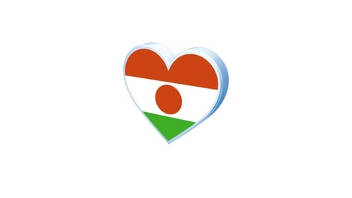 3D Animated Niger Flag Heart Shape