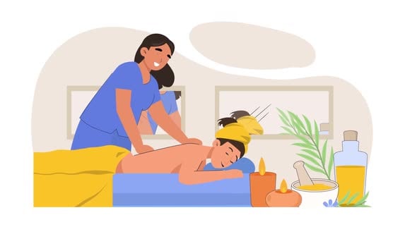Girls Spa and Beauty Salon Animation Scene, Elements Motion Graphics ft ...