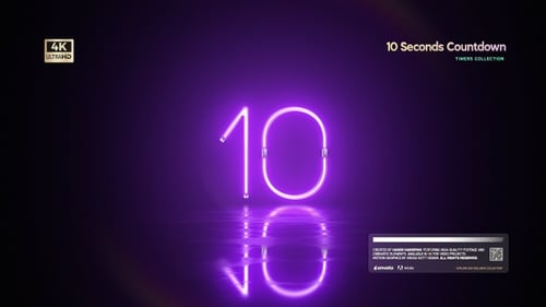 Neonröhren-Countdown-Timer — 10 Sekunden