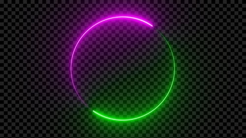 Green & Pink Circle Neon Frame Loop V9