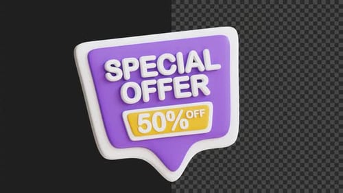 Modern 3D Animated Special Offer Speech Bubble