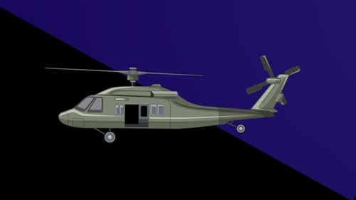 Animation d'hélicoptère militaire 1080p