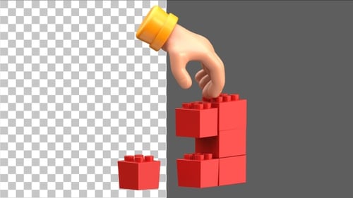 3D Construction Lego | Alpha Channel
