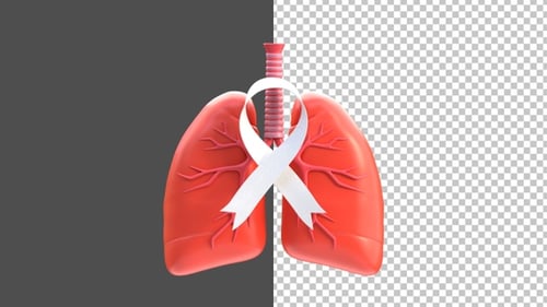 3D Lung Cancer Awareness | Alpha Channel