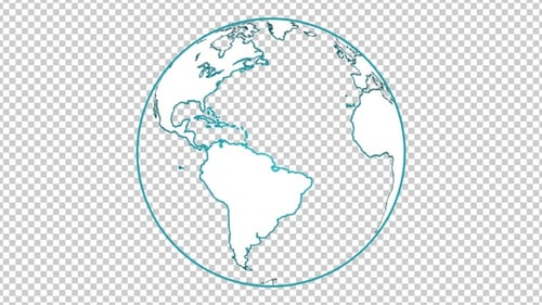 Minimalist Earth Globe Outline Rotation Animation
