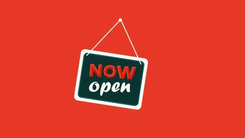 Animated Now Open Business Sign